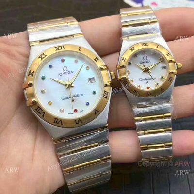 Replica Omega Constellation Lovers Watch - Two Tone White MOP Face